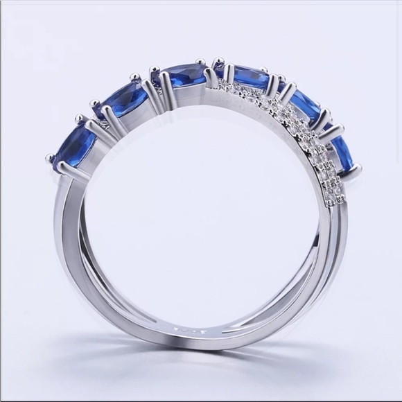 New Beautiful 925 Silver Sapphire Ring - Picture 4 of 6
